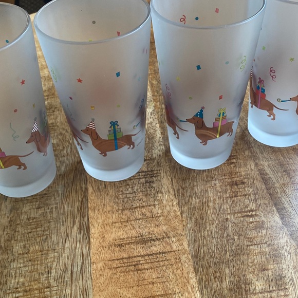 Culver dachshund Frosted Glass Tumbler Set 4 - Picture 2 of 5